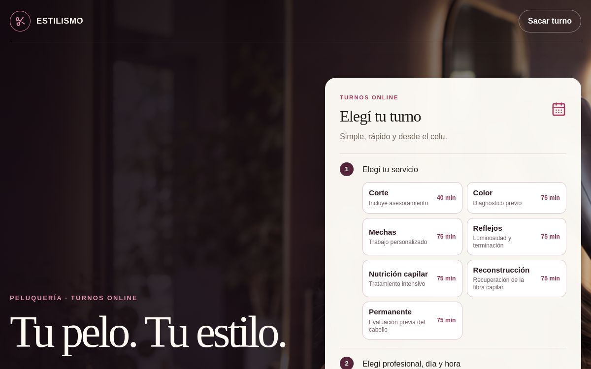 Turnero de estilismo creado por ARGAPP